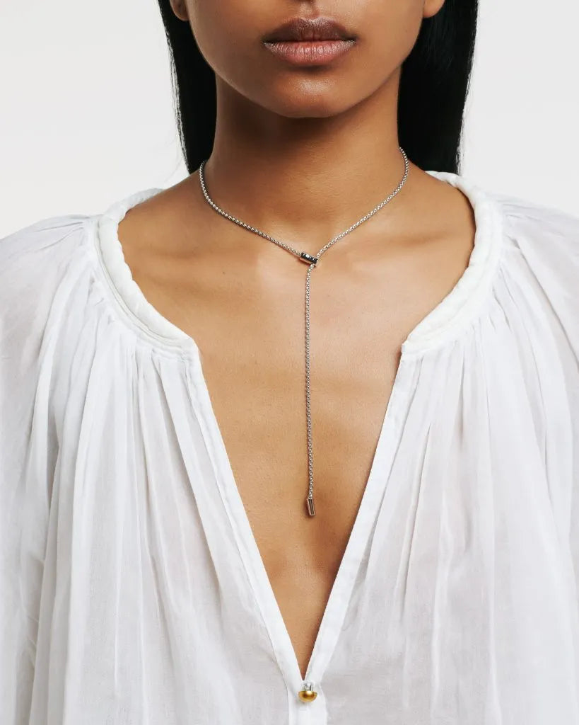 FOPE ARIA ADJUSTABLE NECKLACE - 18KT YG 0.01ct diamond