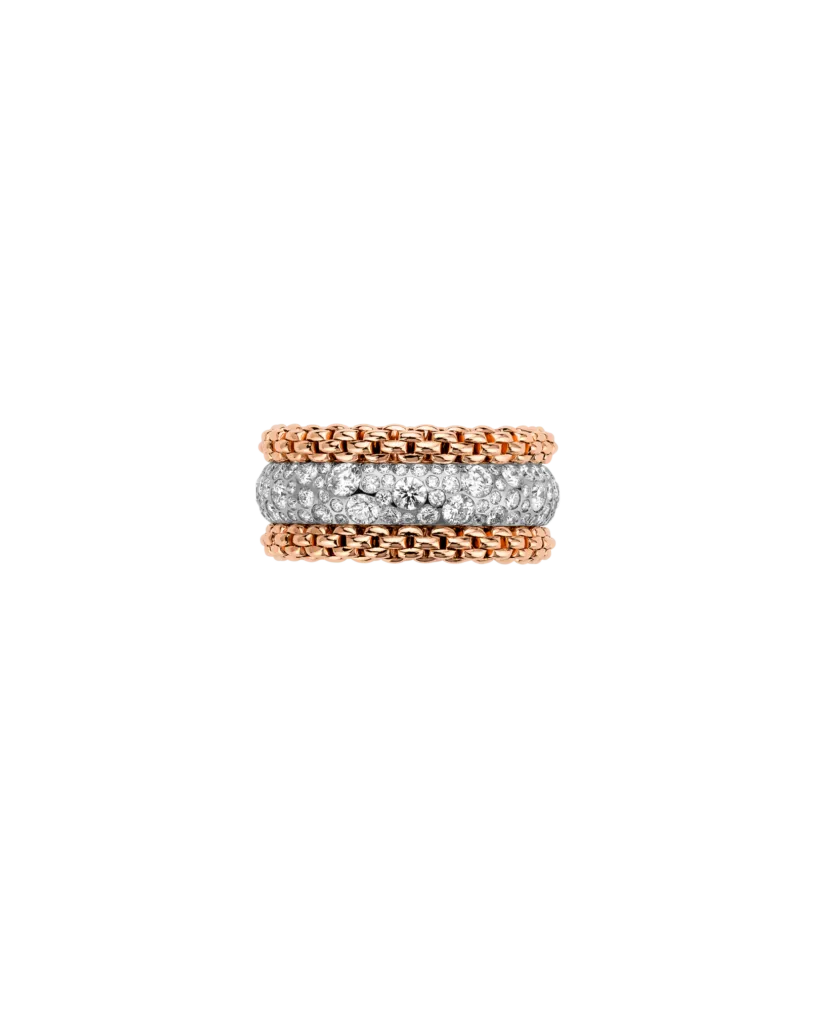 BUBBLE RINGS - 18kt gold ring with pavé diamonds - only as special order through the store