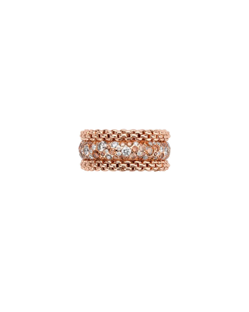 BUBBLE RINGS – Ring aus 18-karätigem Roségold mit weißen und braunen Diamanten – nur auf Sonderbestellung im Geschäft erhältlich