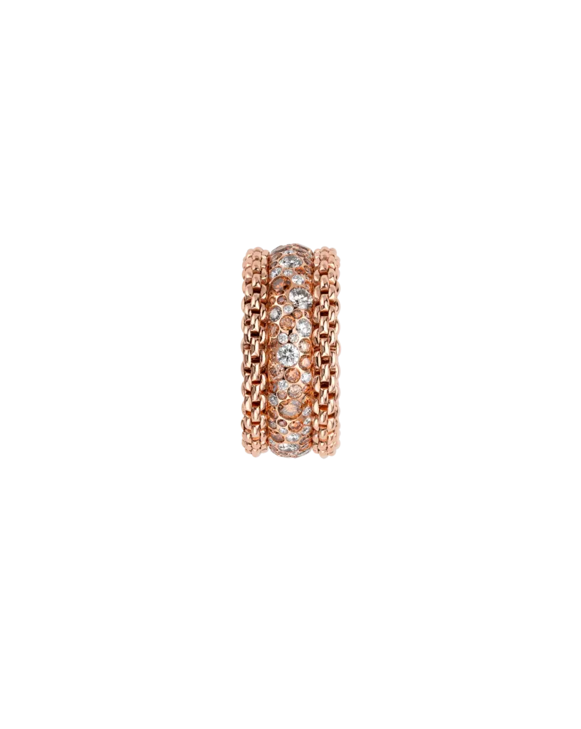 BUBBLE RINGS – Ring aus 18-karätigem Roségold mit weißen und braunen Diamanten – nur auf Sonderbestellung im Geschäft erhältlich