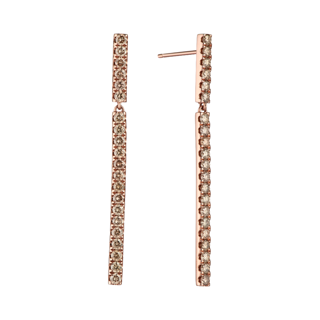 Boloucino Champagne Diamond - Long Bar Earring