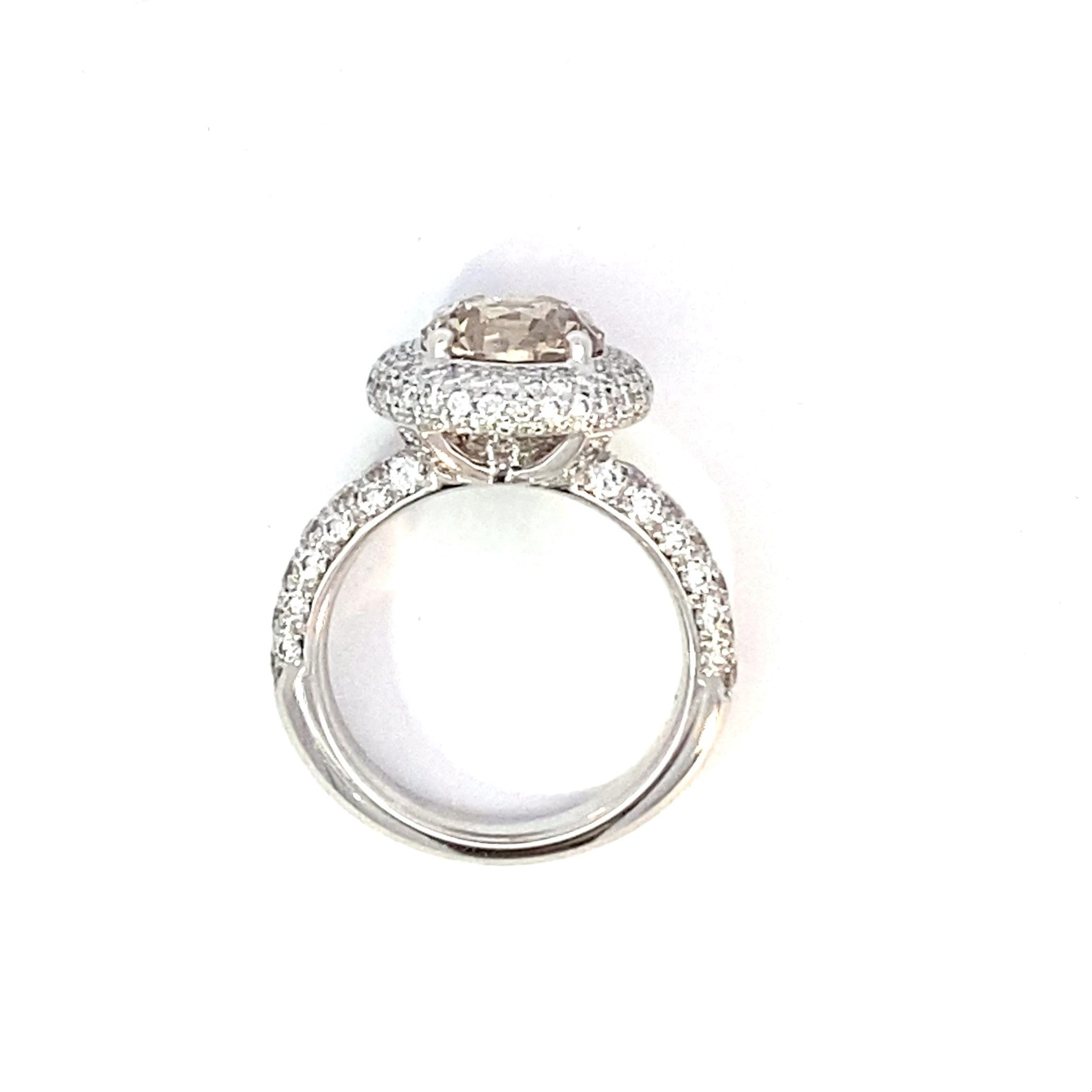 Imperiale Ring  - håndsmedet 18kt hvidgulds ring med 3,34 karat brun diamant centersten