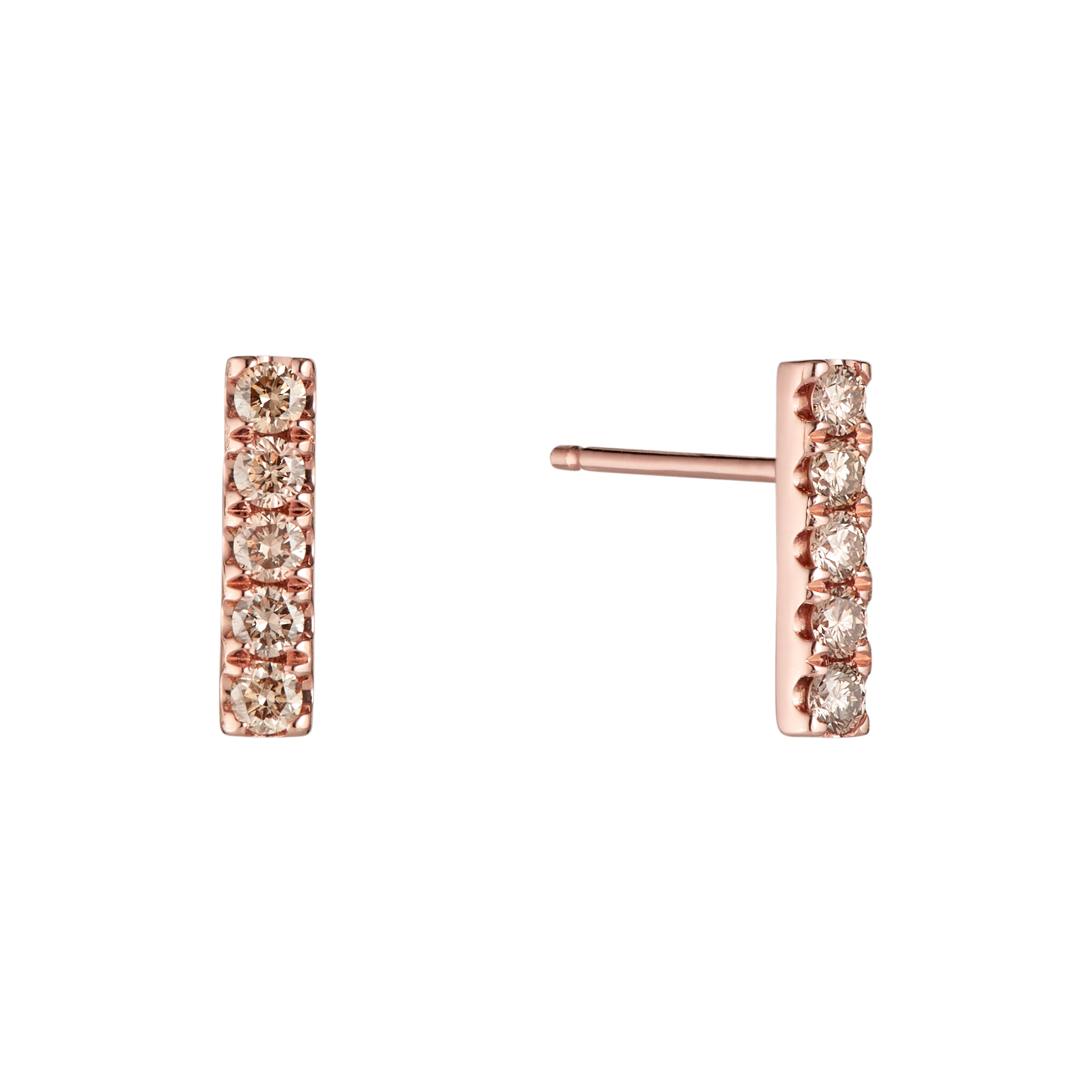 Boloucino Champagne Diamond - Small Bar Earring