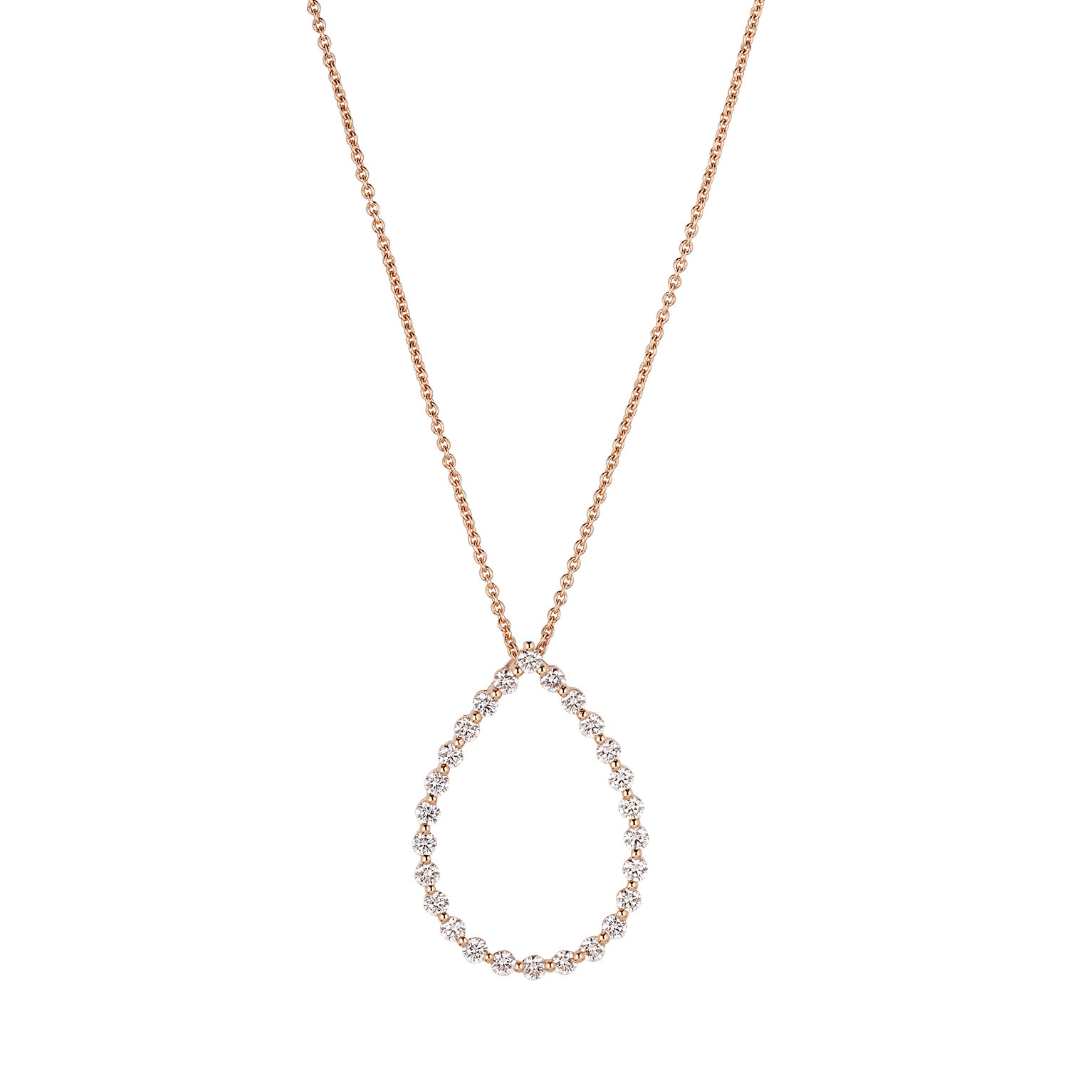 Tropfencollier RG mit 26 Diamanten total 1,21ct. G/VS1