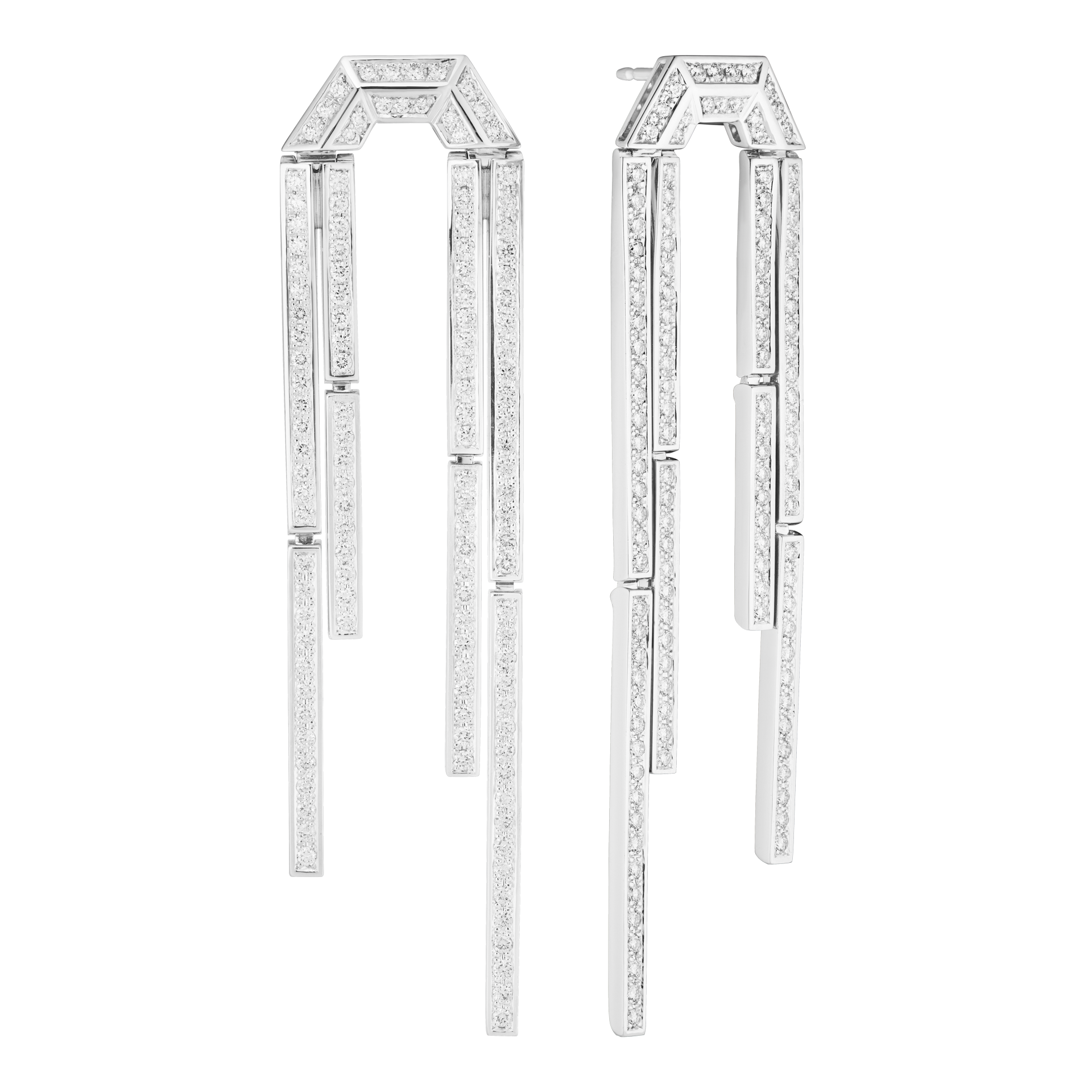 Einzigartige Art-Deco-Kronleuchter-Ohrstecker