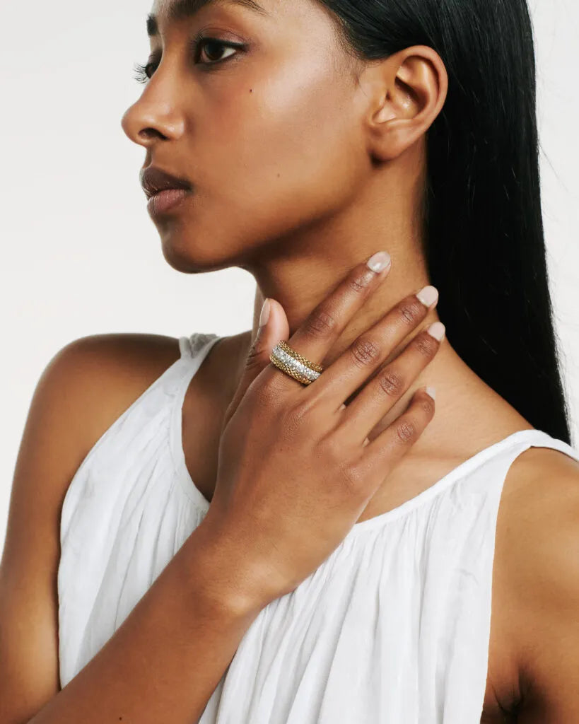 BUBBLE RINGS - 18kt guld ring med pavé diamanter - kun sær-bestilling i butikken