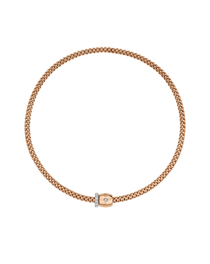 FOPE Solo halskæde - 626 - 18kt RG, m.0,47ct dia