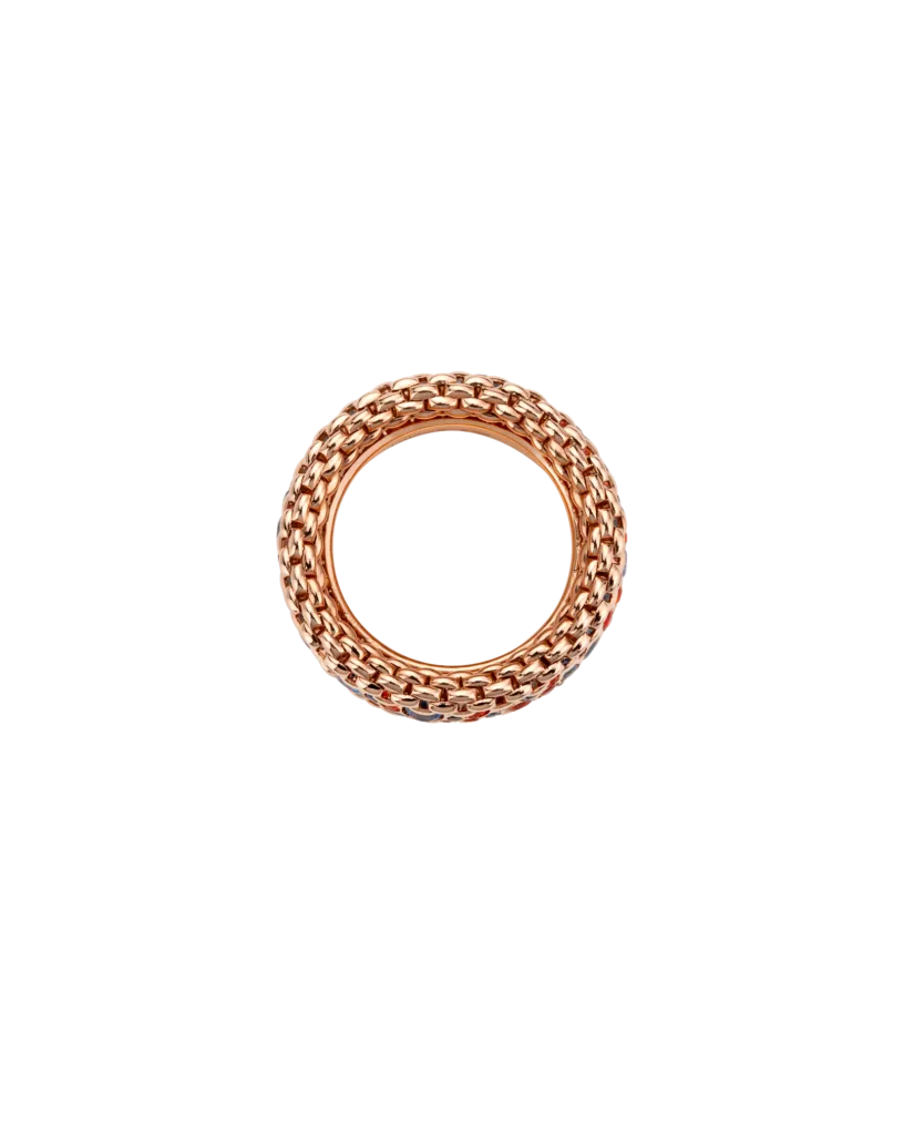 BUBBLE RINGS - 18kt rosa gulds ring med fler-farvede safirer - kun på sær-bestilling i butikken