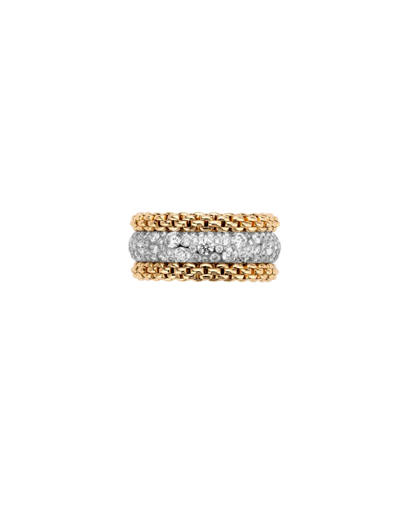 BUBBLE RINGS - 18kt gold ring with pavé diamonds - only special order in the store