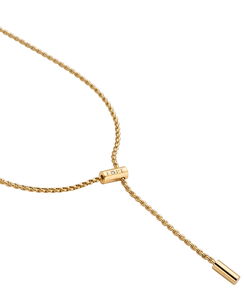EINSTELLBARE HALSKETTE FOPE ARIA – 18 KT GG, 0,01 ct