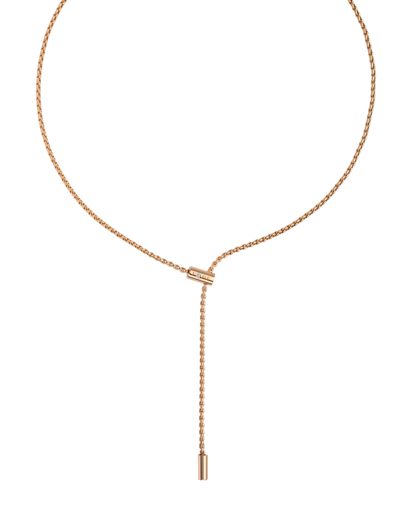 FOPE ARIA ADJUSTABLE NECKLACE - 18KT RG 0.01ct diamond