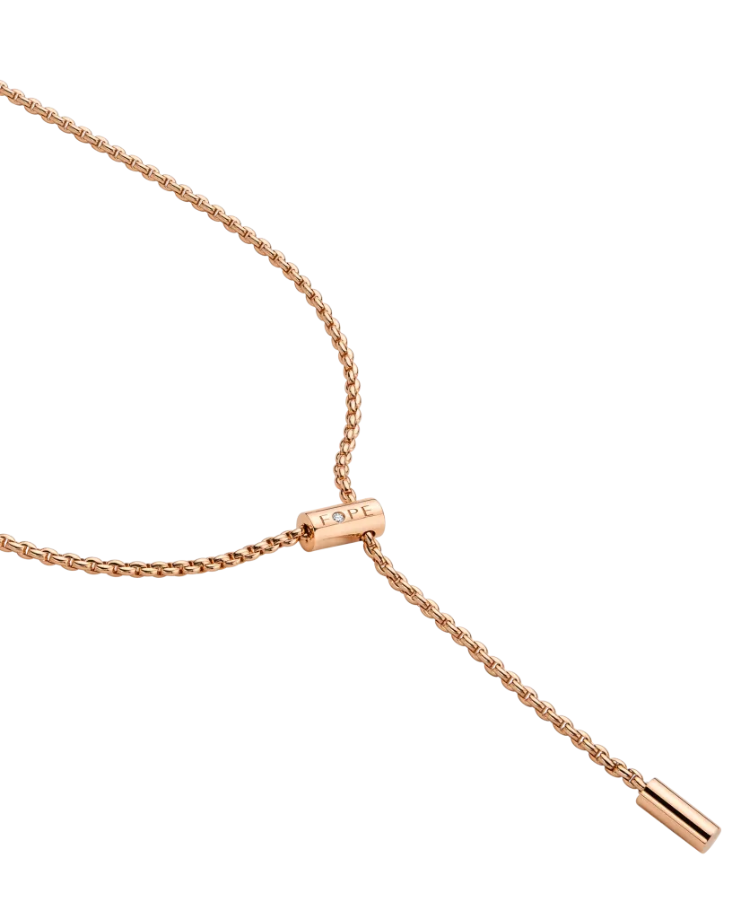 FOPE ARIA VERSTELLBARE HALSKETTE – 18 KT RG, 0,01 ct