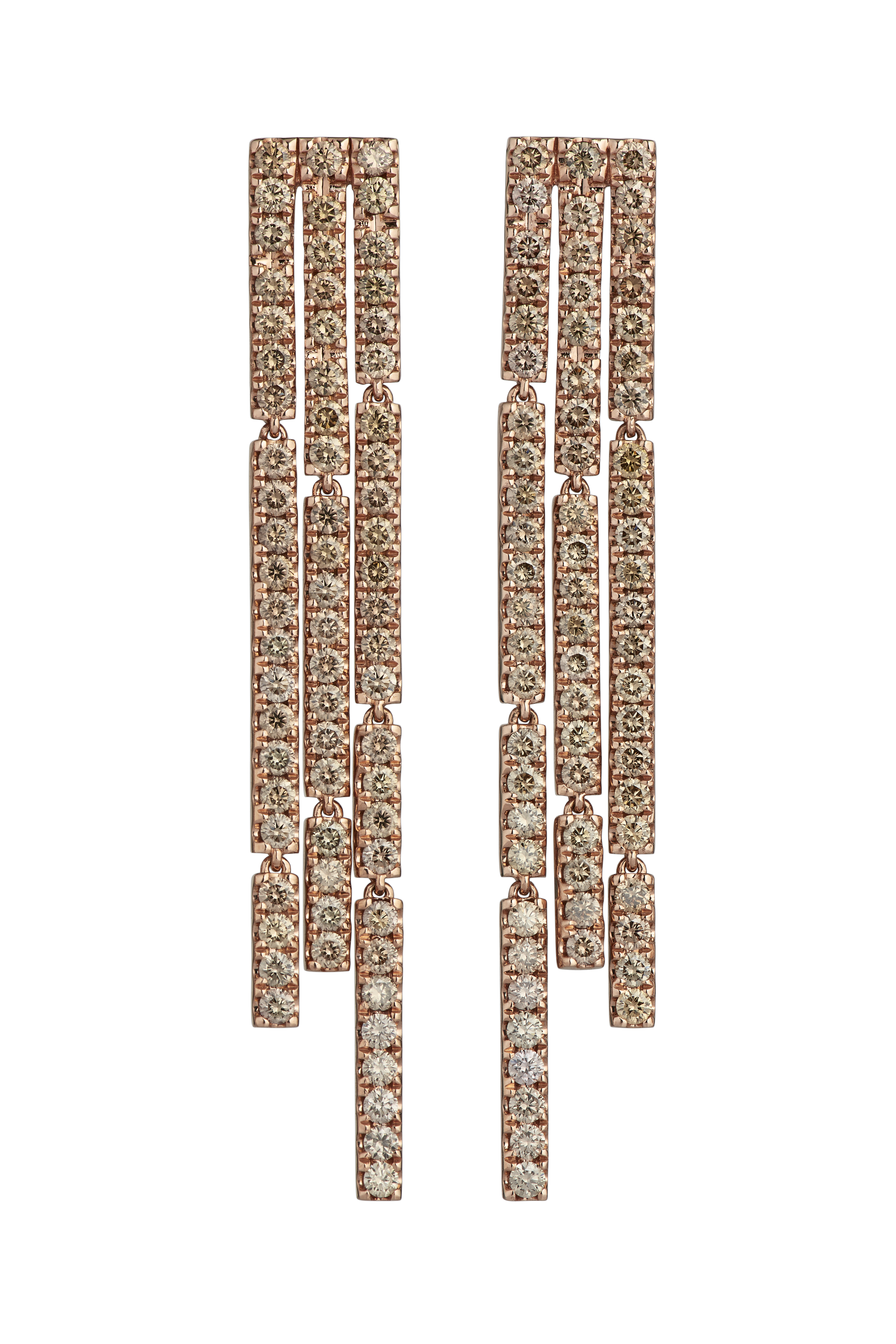 Boloucino Champagne Diamond - Long Bar Chandelier Earring