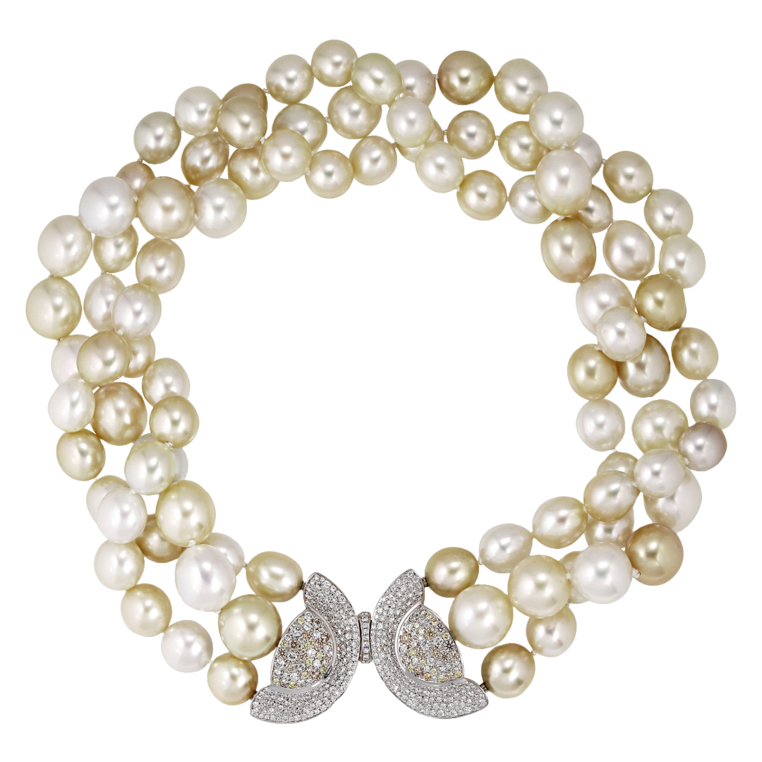 Einzigartige Südseeperlenkette mit Diamantperlenverschluss