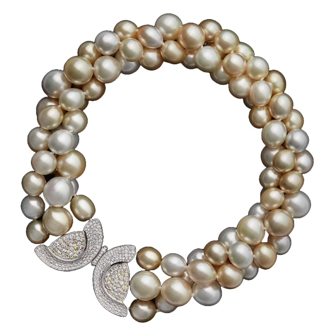 Einzigartige Südseeperlenkette mit Diamantperlenverschluss