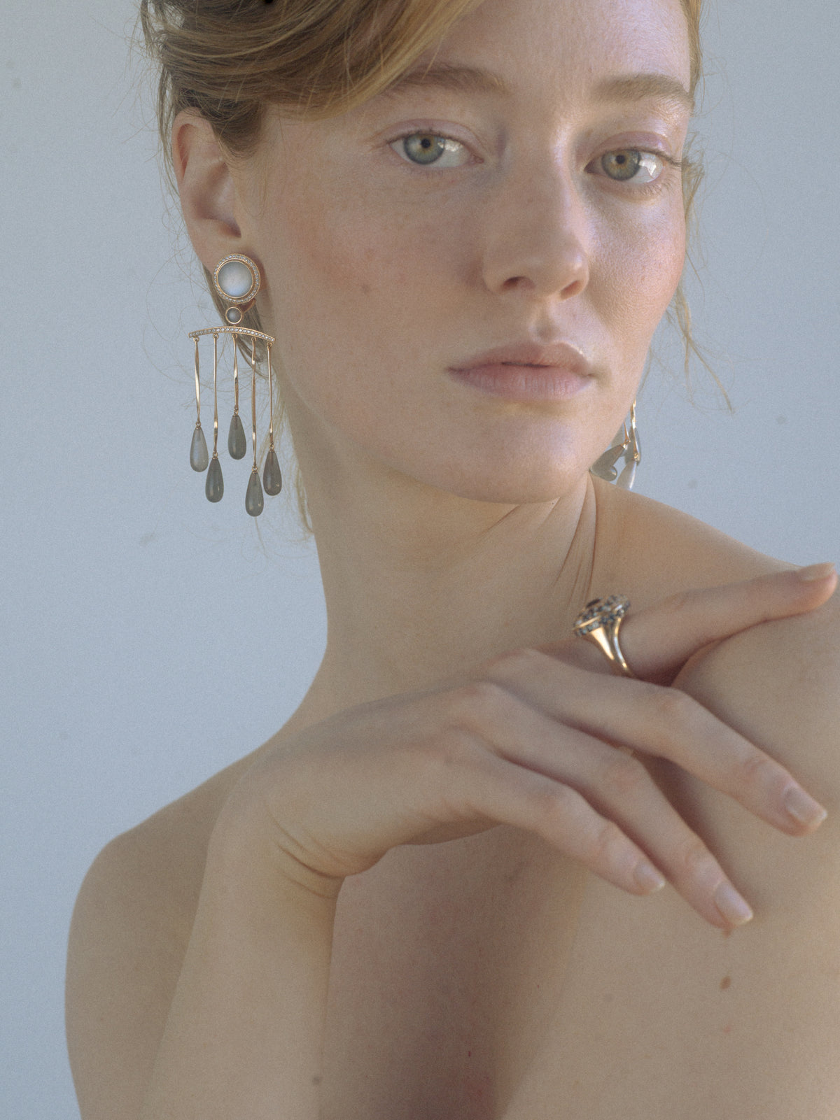 Unika - Pietra Di Luna Chandelier Ørehængere
