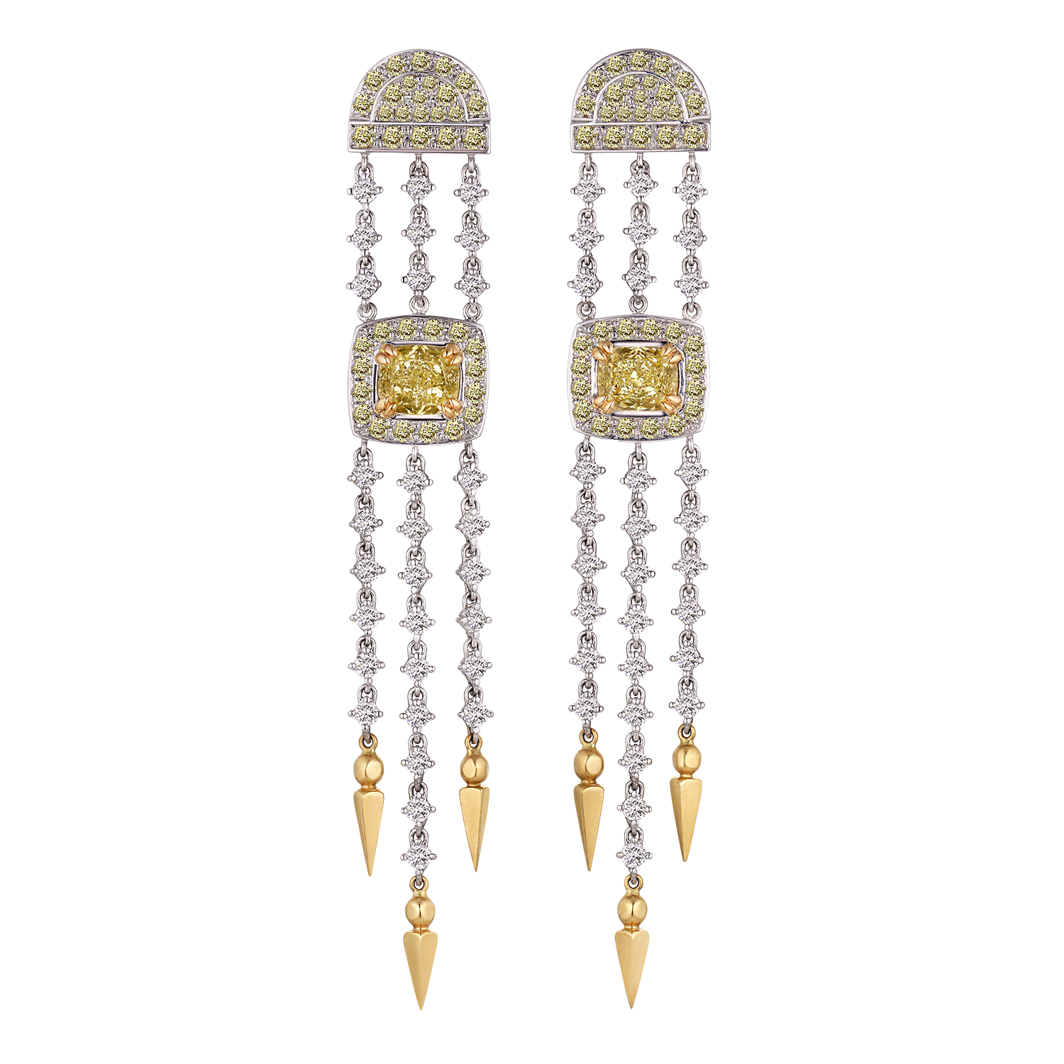 Einzigartige Art-Deco-Kronleuchter-Ohrstecker