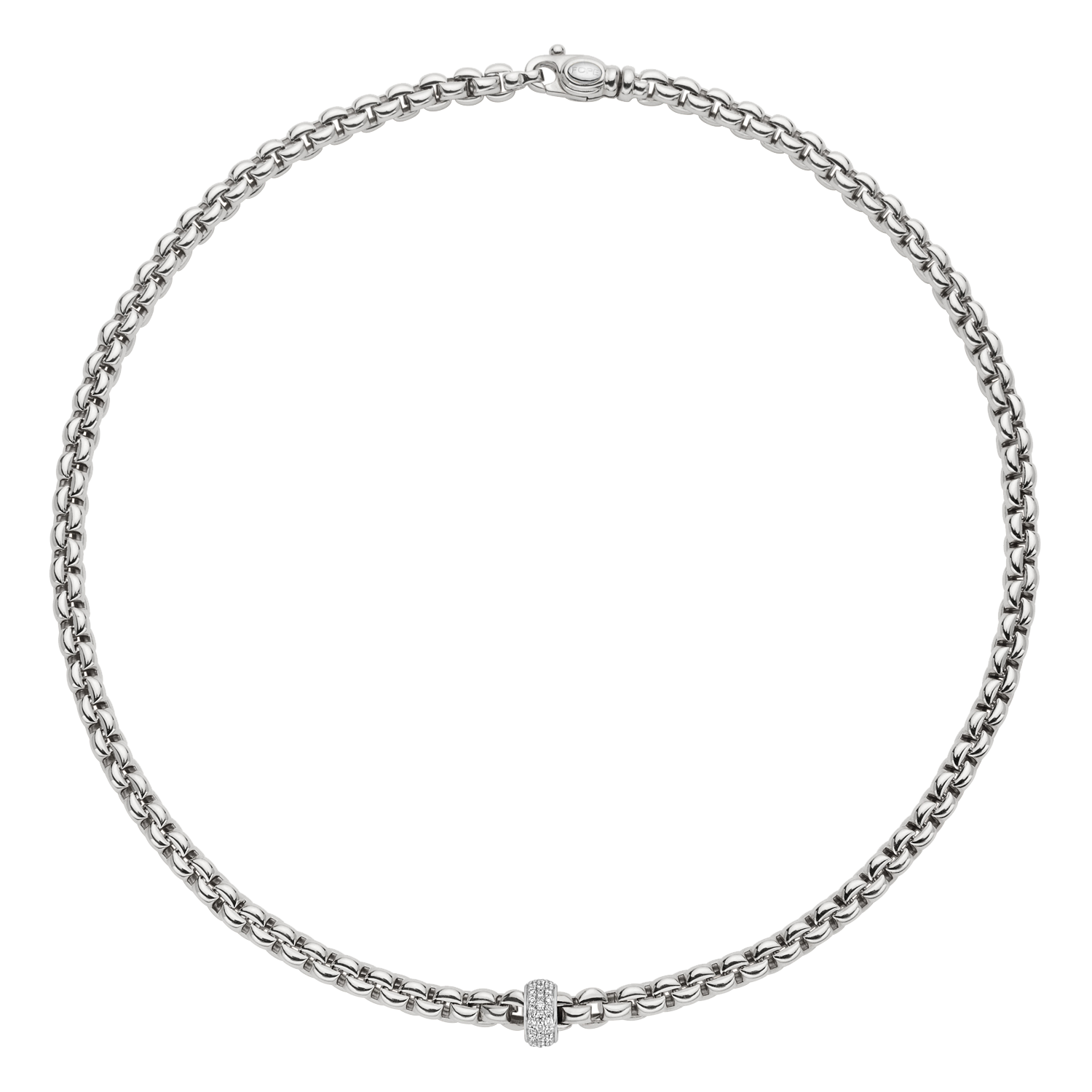 FOPE Olly necklace - 721C 18kt white gold PAVÉ