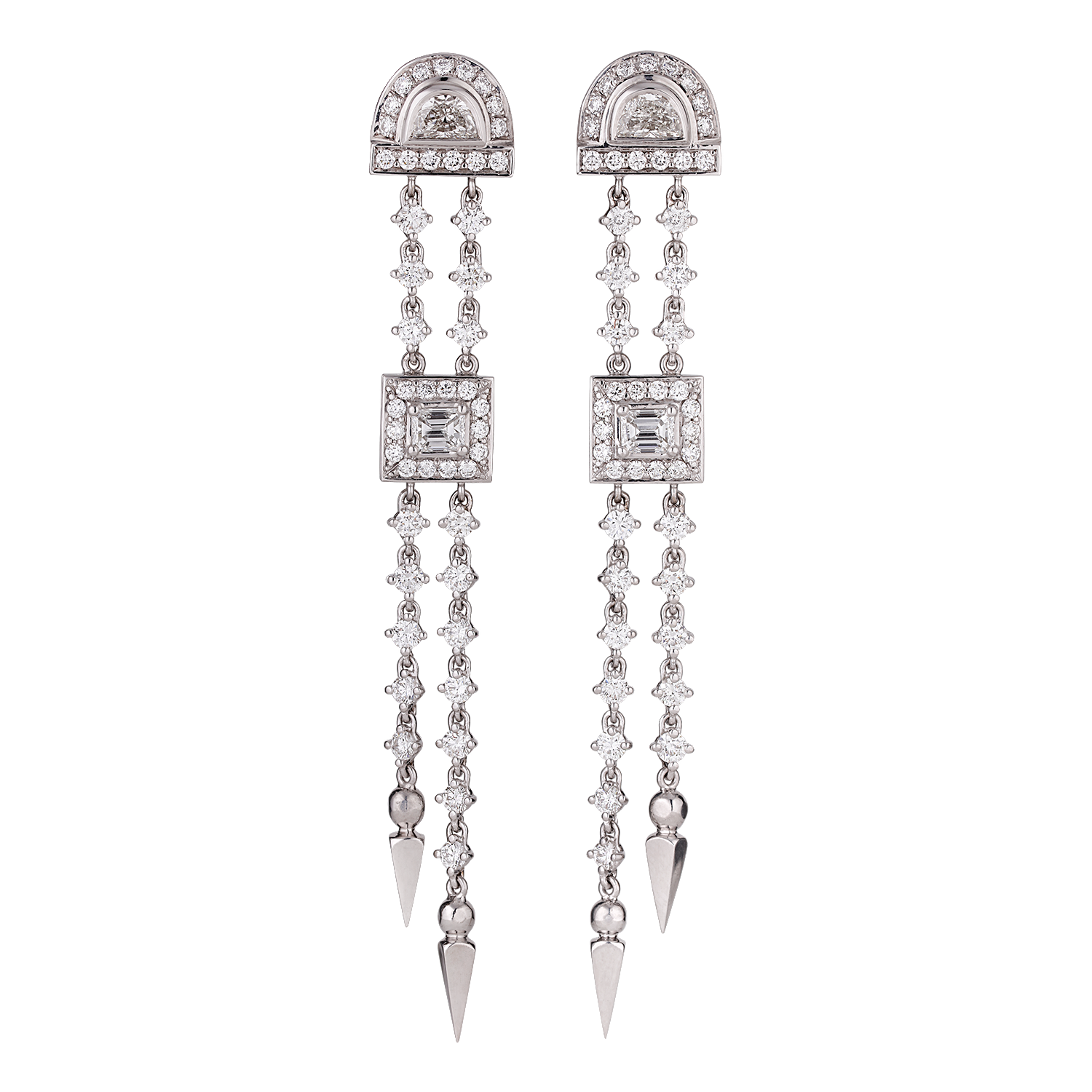 Einzigartige Art-Deco-Kronleuchter-Ohrstecker
