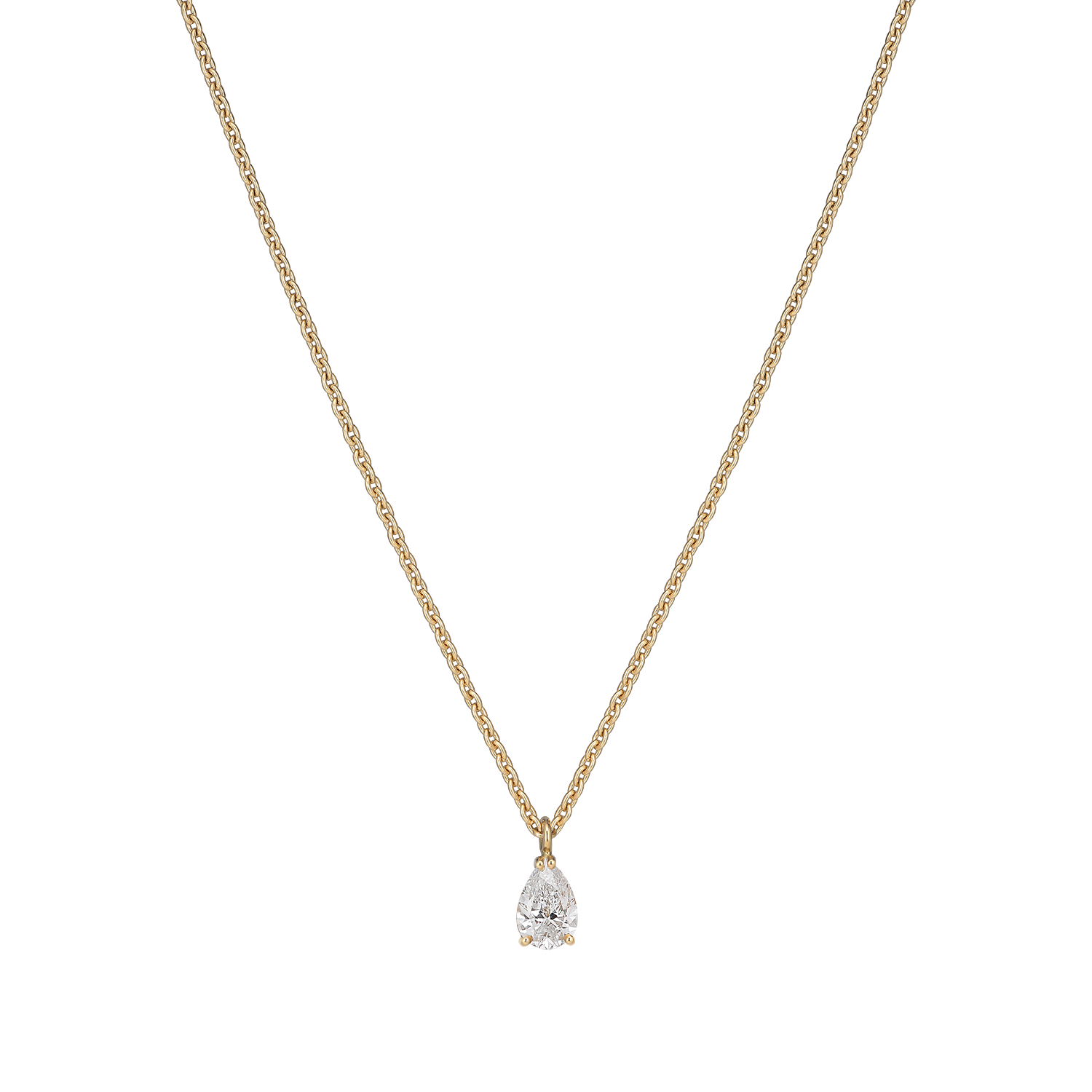 Lugano dråbe halskæde med 0.80ct E/SI2 18kt GG
